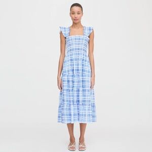 Hill House Home The Ellie Nap Dress Blue Watercolor Gingham NWT Size M